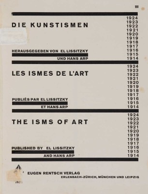 [Конструктор книги Эль Лисицкий. Ганс Арп. Измы искусства.] 1925. 